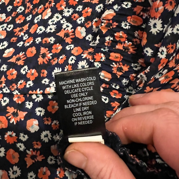 Torrid size 2 floral palazzo pants. Navy & pink - Picture 5 of 5